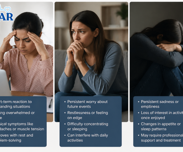 Difference between stress anxiety and depression