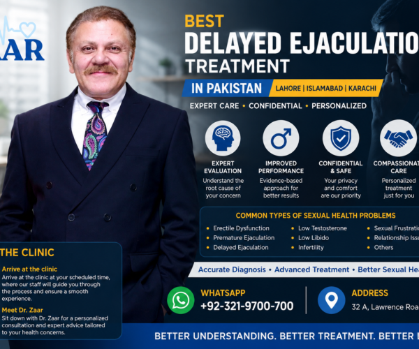 Best Delayed Ejaculation Treatment in Pakistan Lahore, Islamabad & Karachi -DR. SHEHREZAD FARUK ZAAR’s Personalized Approach to Sexual & Hormonal Health