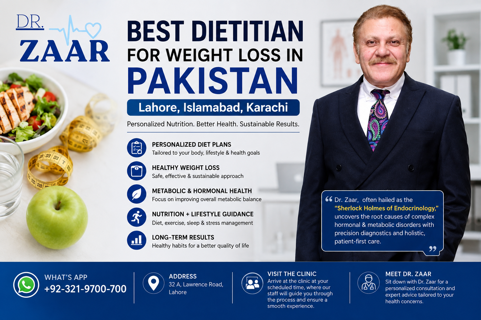Best Dietitian for Weight Loss in Pakistan Lahore, Islamabad, Karachi -Dr. Zaar’s Scientific Approach to Personalized Weight Management