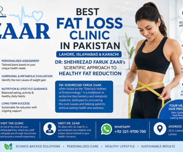 Best Fat Loss Clinic in Pakistan, Lahore, Islamabad, Karachi, Dr. Shehrezad Faruk Zaar, scientific approach, healthy fat reduction, and sustainable weight management https://drzaar.com/