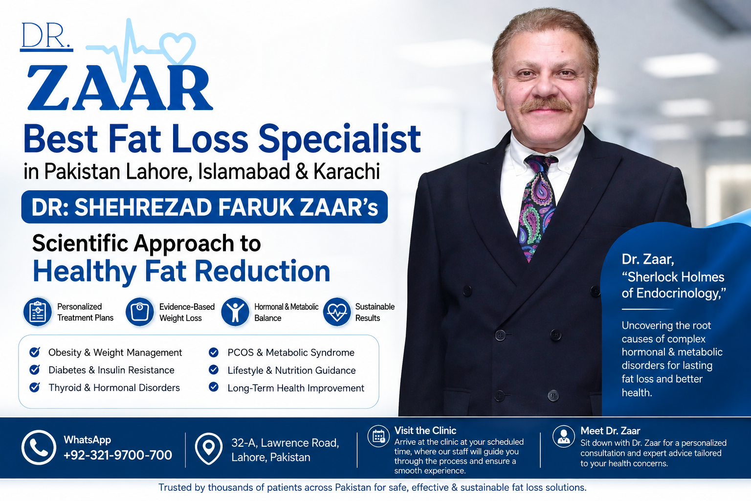 Best Fat Loss Specialist in Pakistan Lahore, Islamabad & Karachi - DR: SHEHREZAD FARUK ZAAR’s Scientific Approach to Healthy Fat Reduction