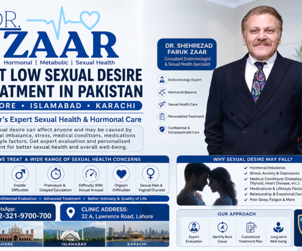 Best Low Sexual Desire Treatment in Pakistan - Lahore, Islamabad & Karachi, Dr. Zaar’s Expert Sexual Health & Hormonal Care
